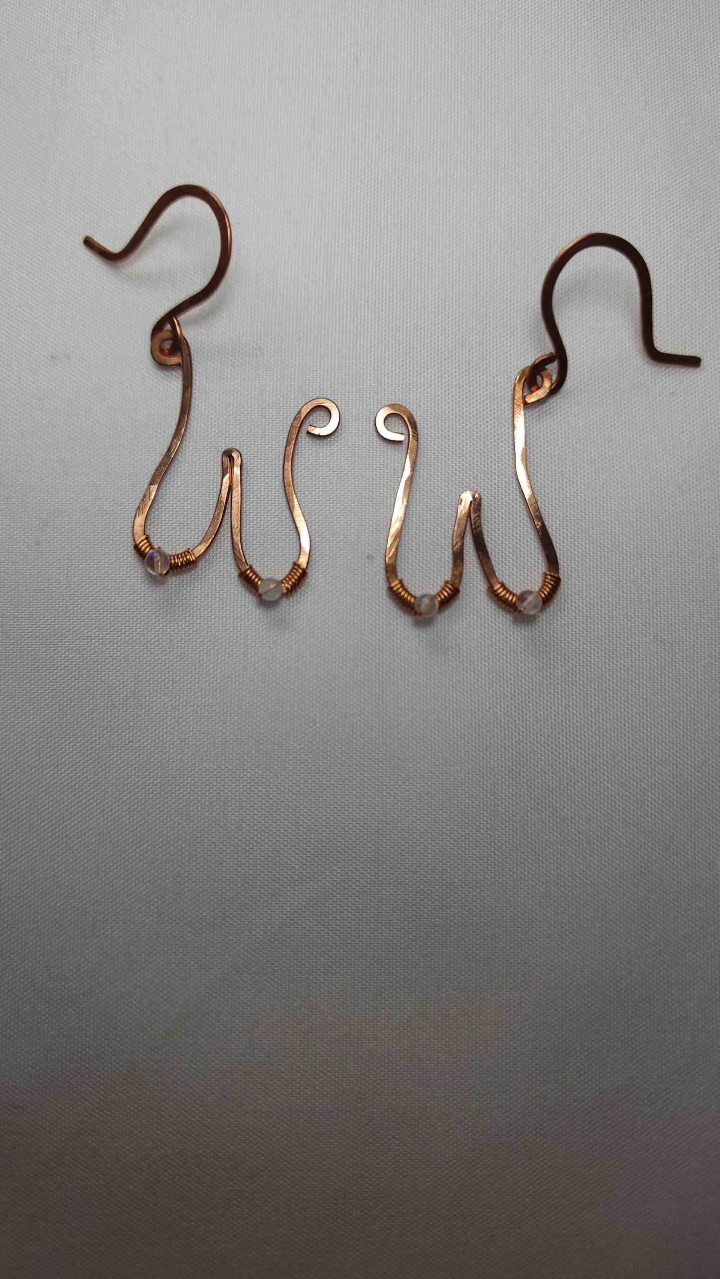 Copper Boob Earrings + Moonstone Nipples