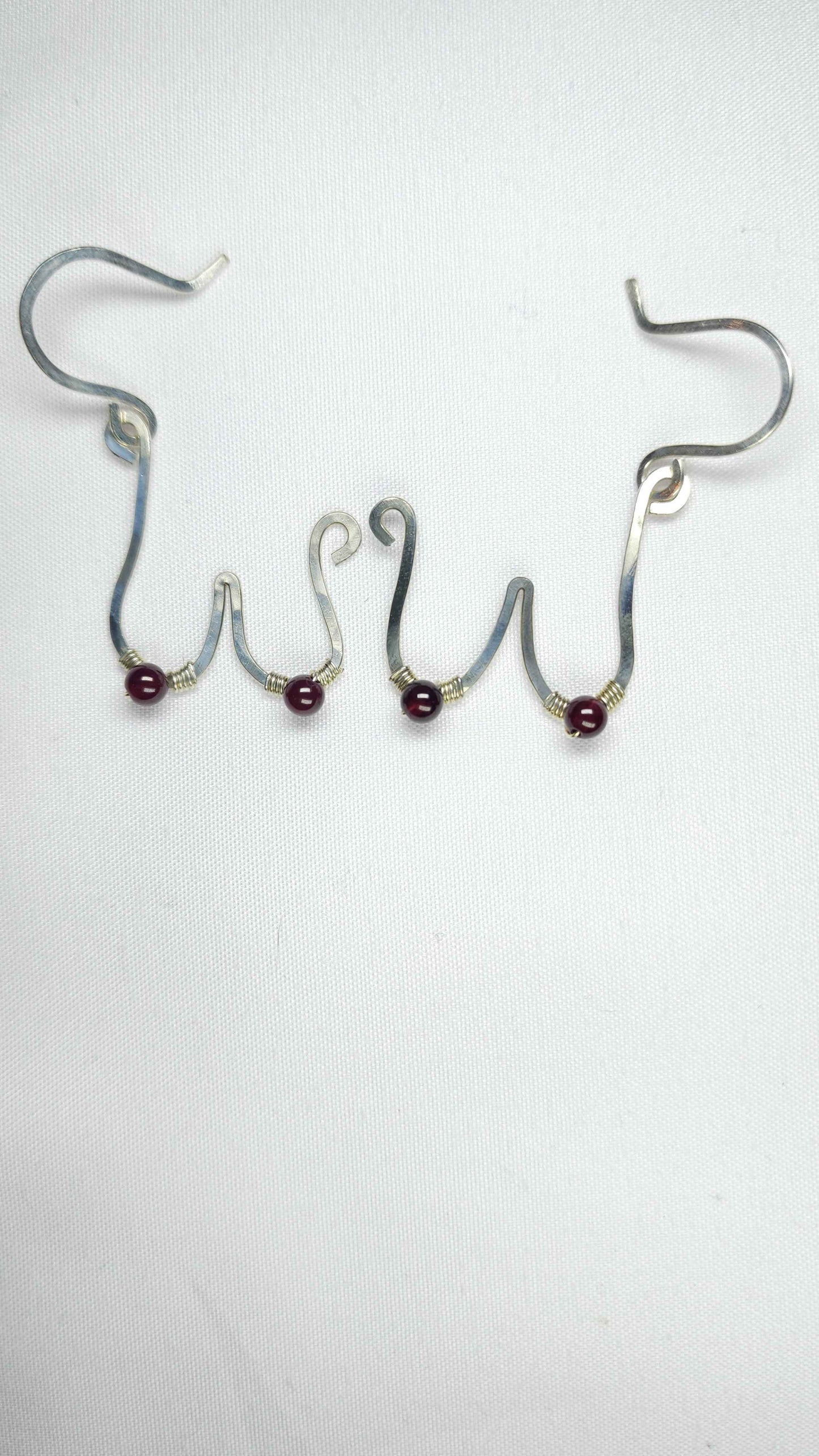 Sterling Silver Boob Earring + Garnet Nipple