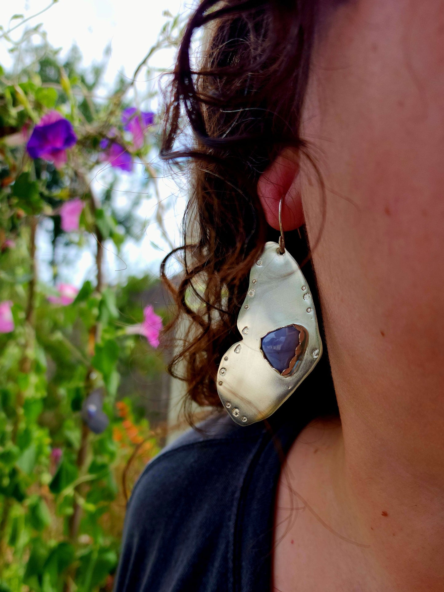 Purple Agate Butterfly Earrings