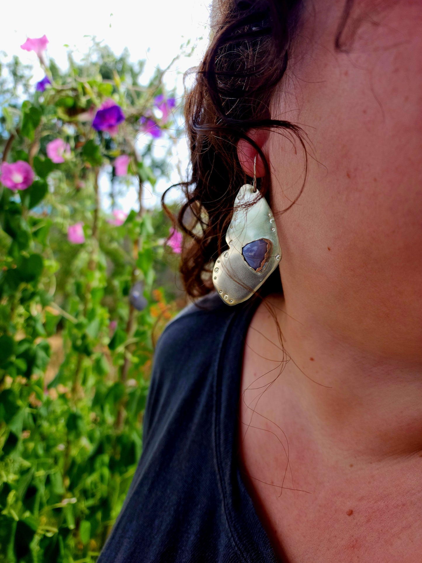 Purple Agate Butterfly Earrings
