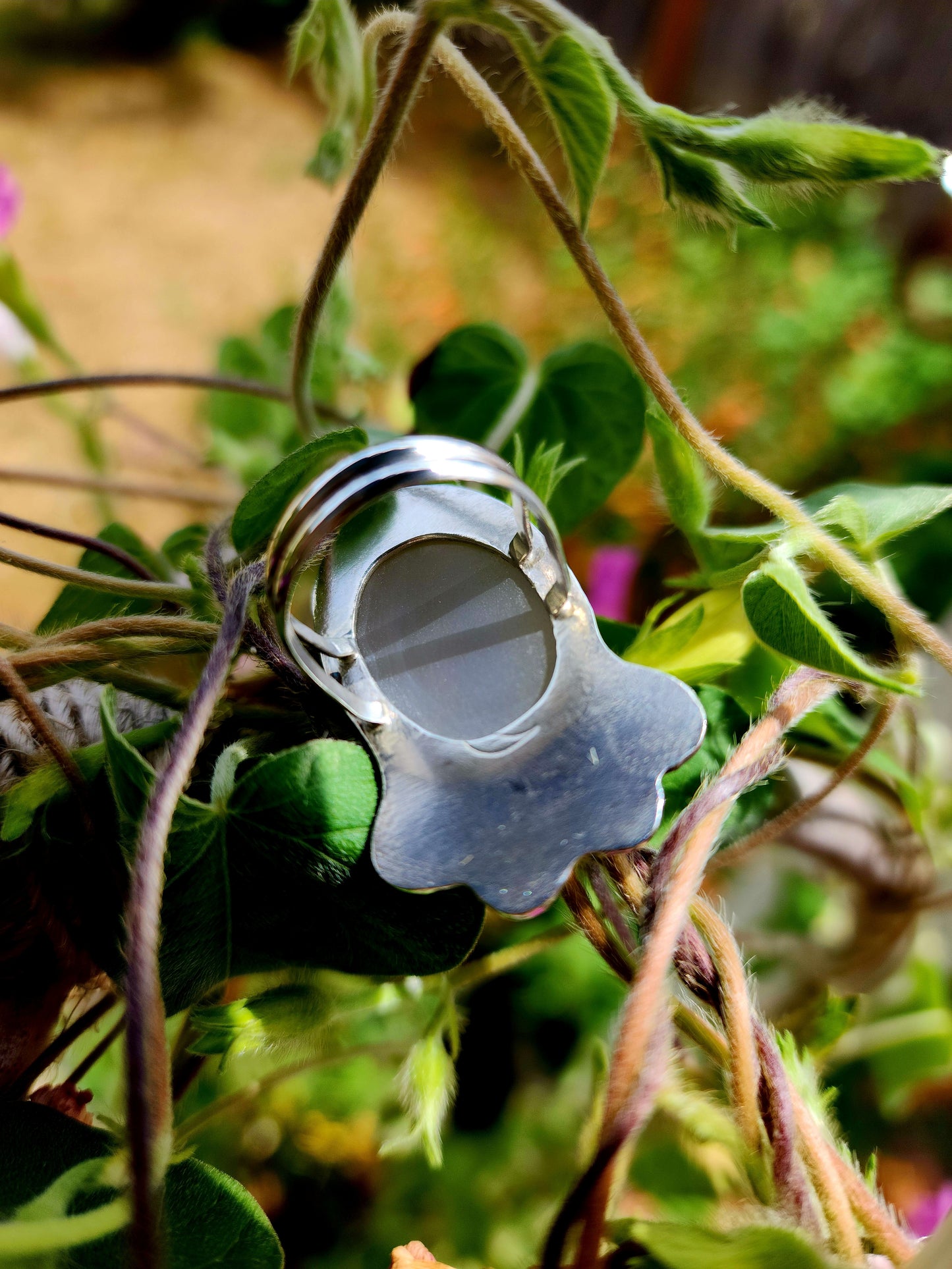 Clear Agate Spiral Ring