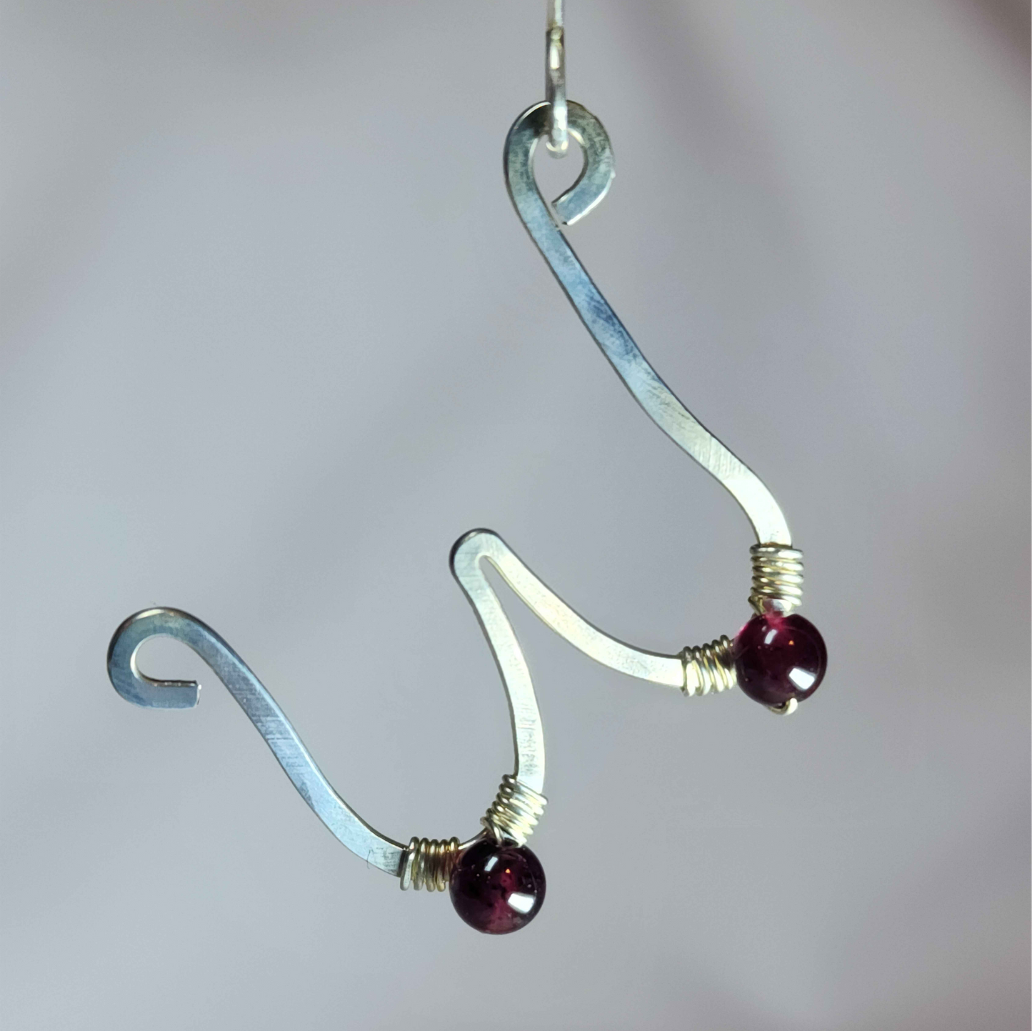 Sterling Silver Boob Earring + Garnet Nipple