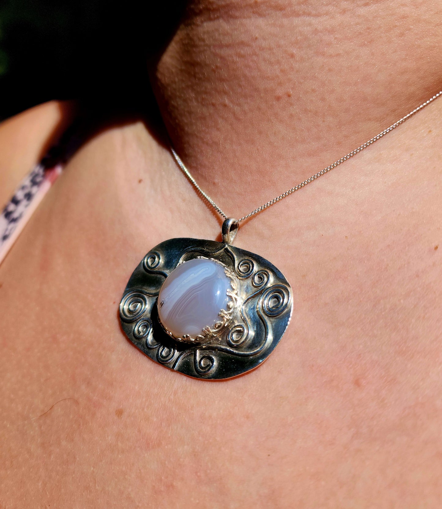 Agate Spiral Necklace