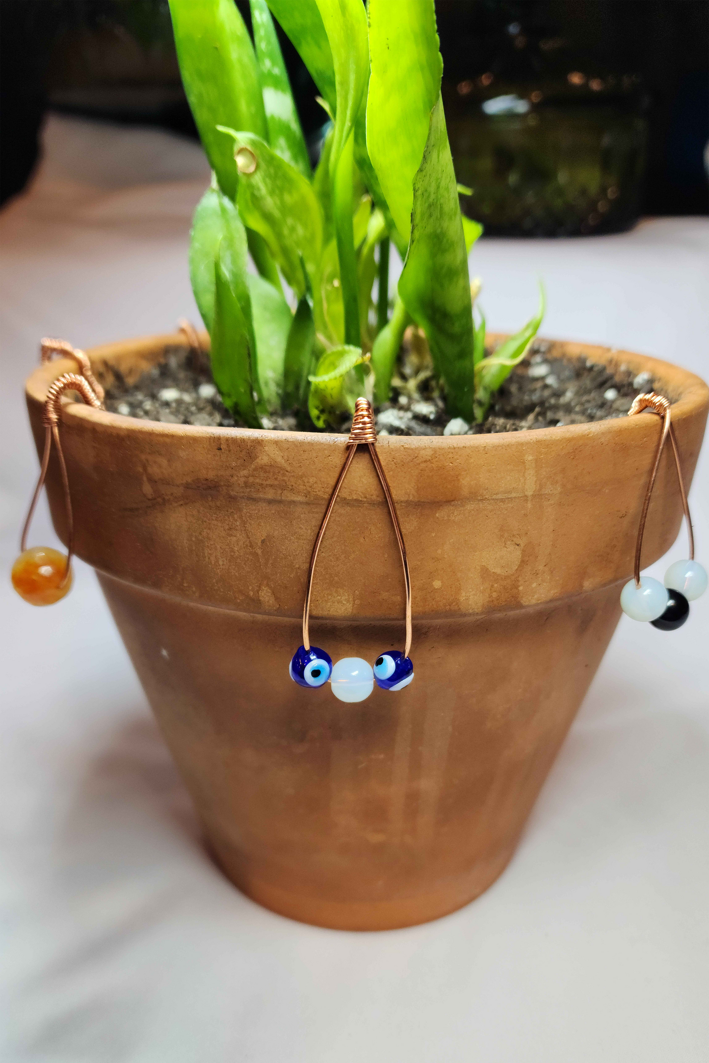 Opalite + Nazar Plant Charm