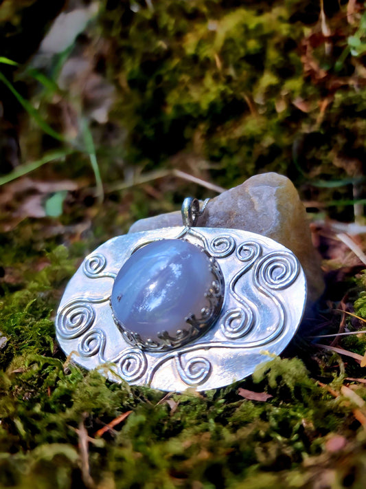 Agate Spiral Necklace
