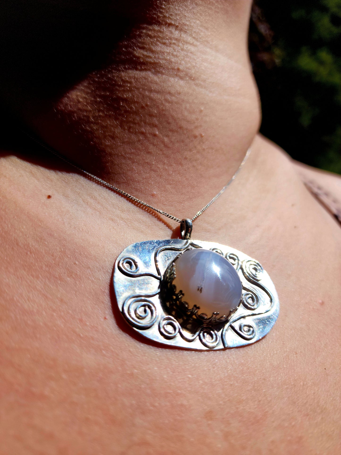 Agate Spiral Necklace