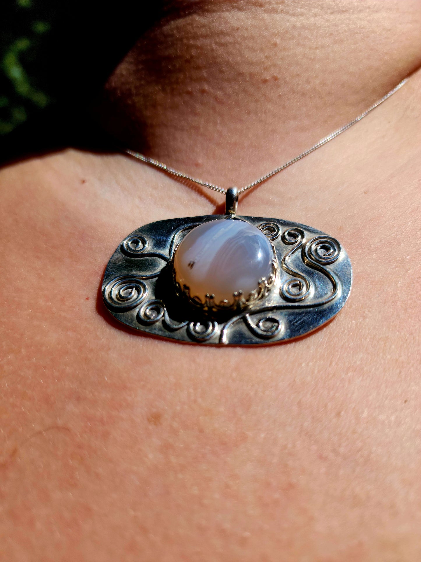 Agate Spiral Necklace